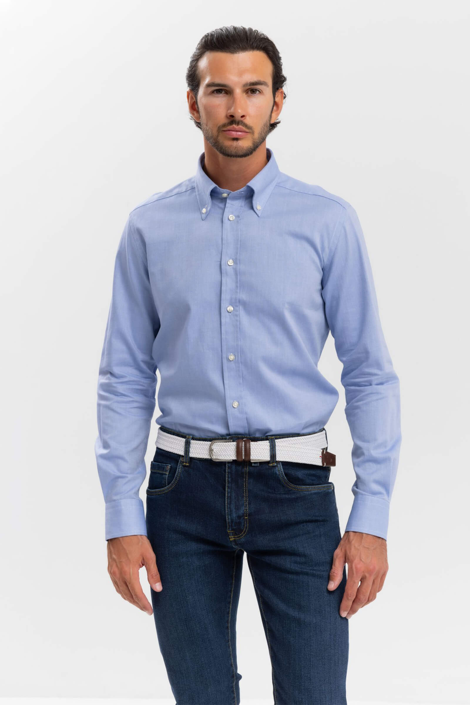 Хлопковая рубашка с воротником баттен-даун Бренд  Изображение 2